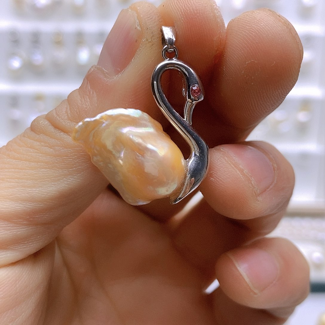 淡水珍珠颈饰银S925镶嵌