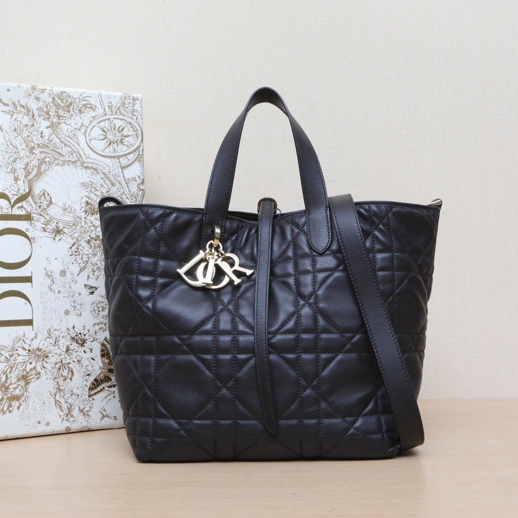 95新 DIOR/迪奥 小花6珊 Toujours 竖版中号 手袋包 皮革C金扣25 