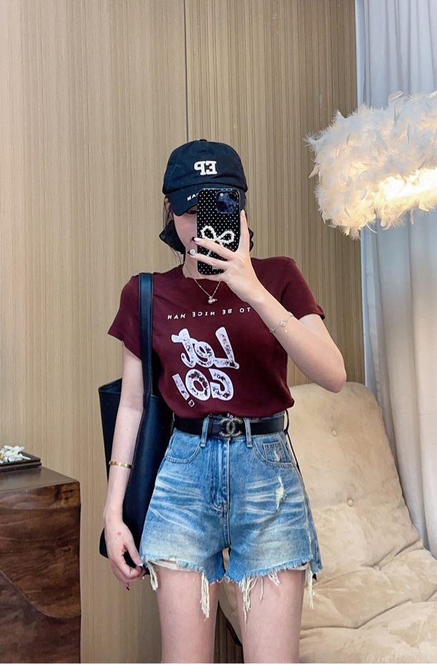 【海南简爱】夏季新款韩版高腰个性宽松复古短裤6098