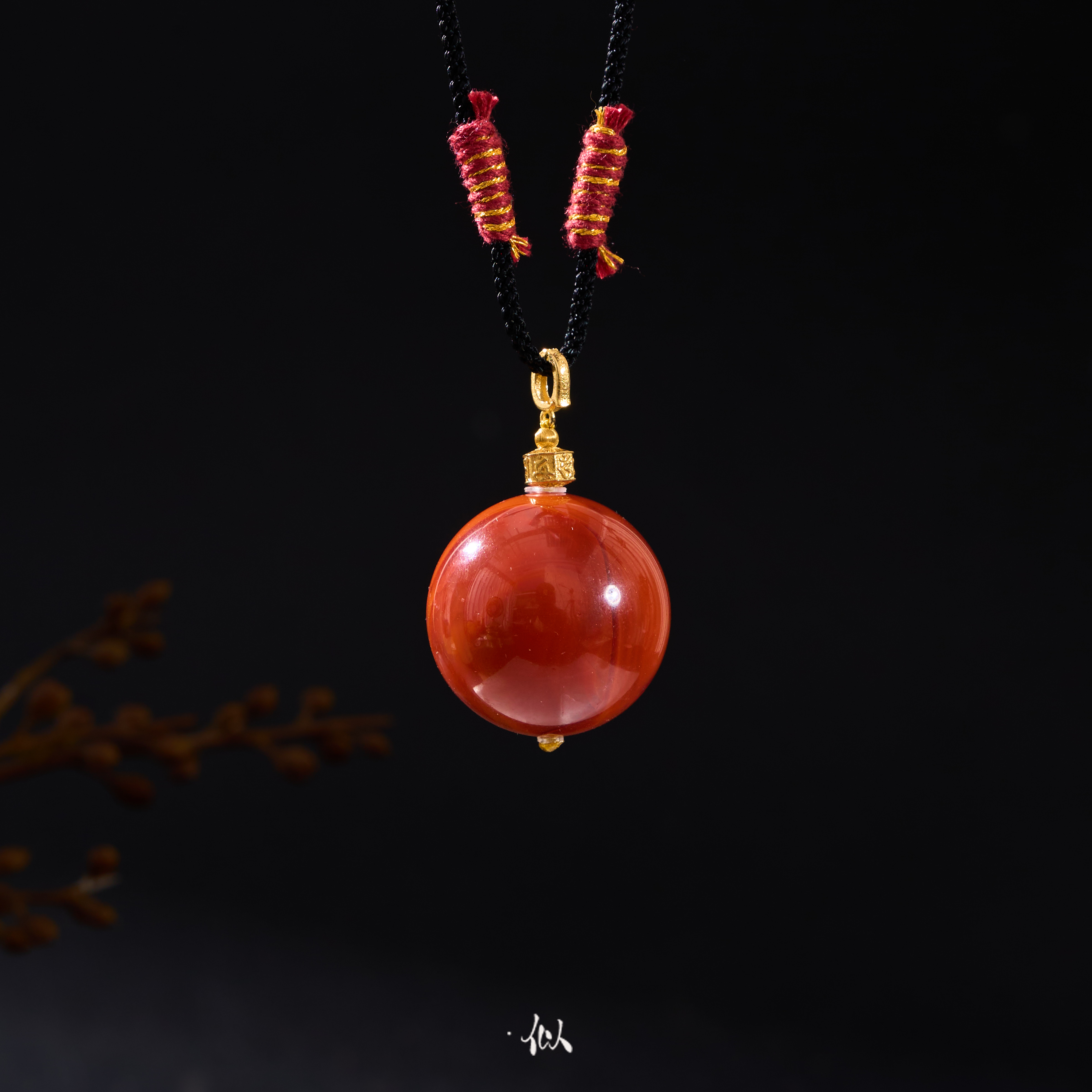 【赤焰】·似梓珠宝· 18K南红吊坠  多样性发一 XYGD9991184-G