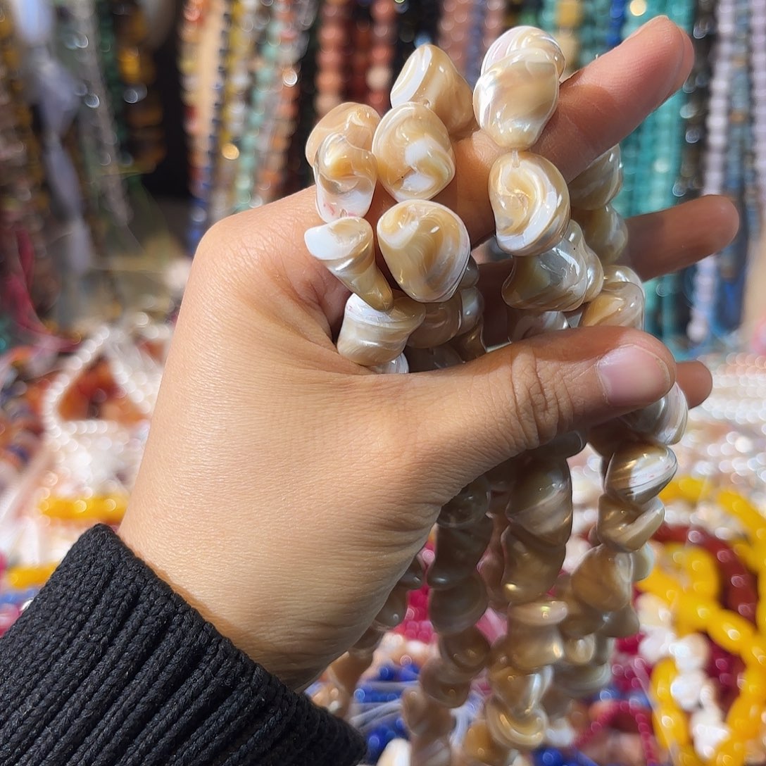 玛瑙/玉髓未镶嵌珠宝半成品马蹄螺卡13-14一条