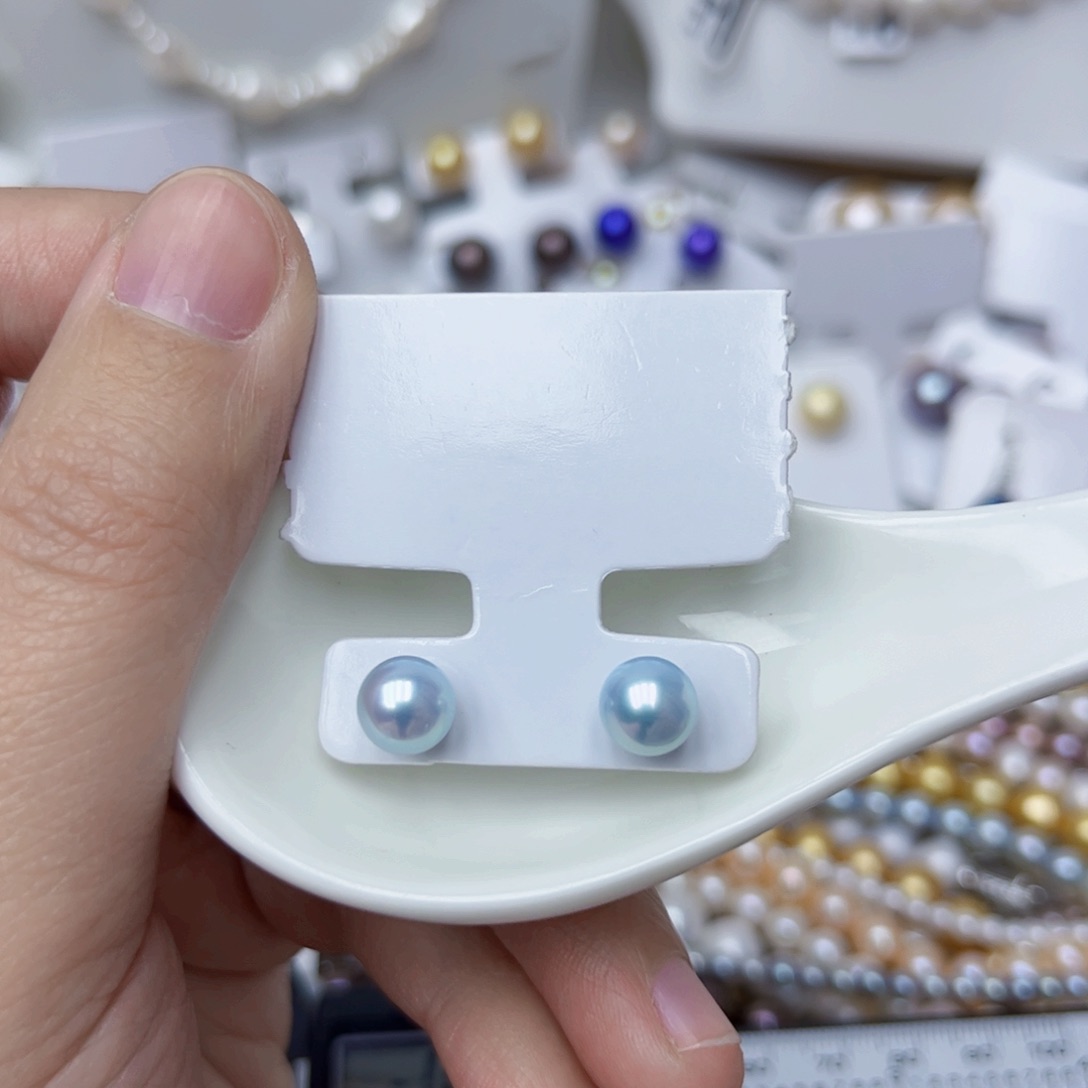 淡水珍珠耳饰银S925镶嵌