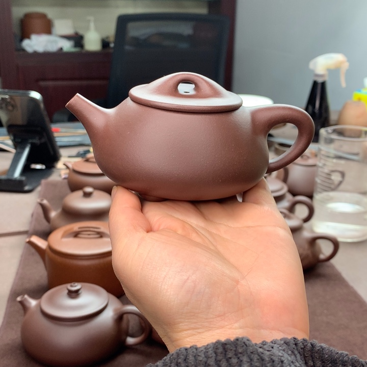 水***哥茶壶紫砂底槽清，石瓢，200cc