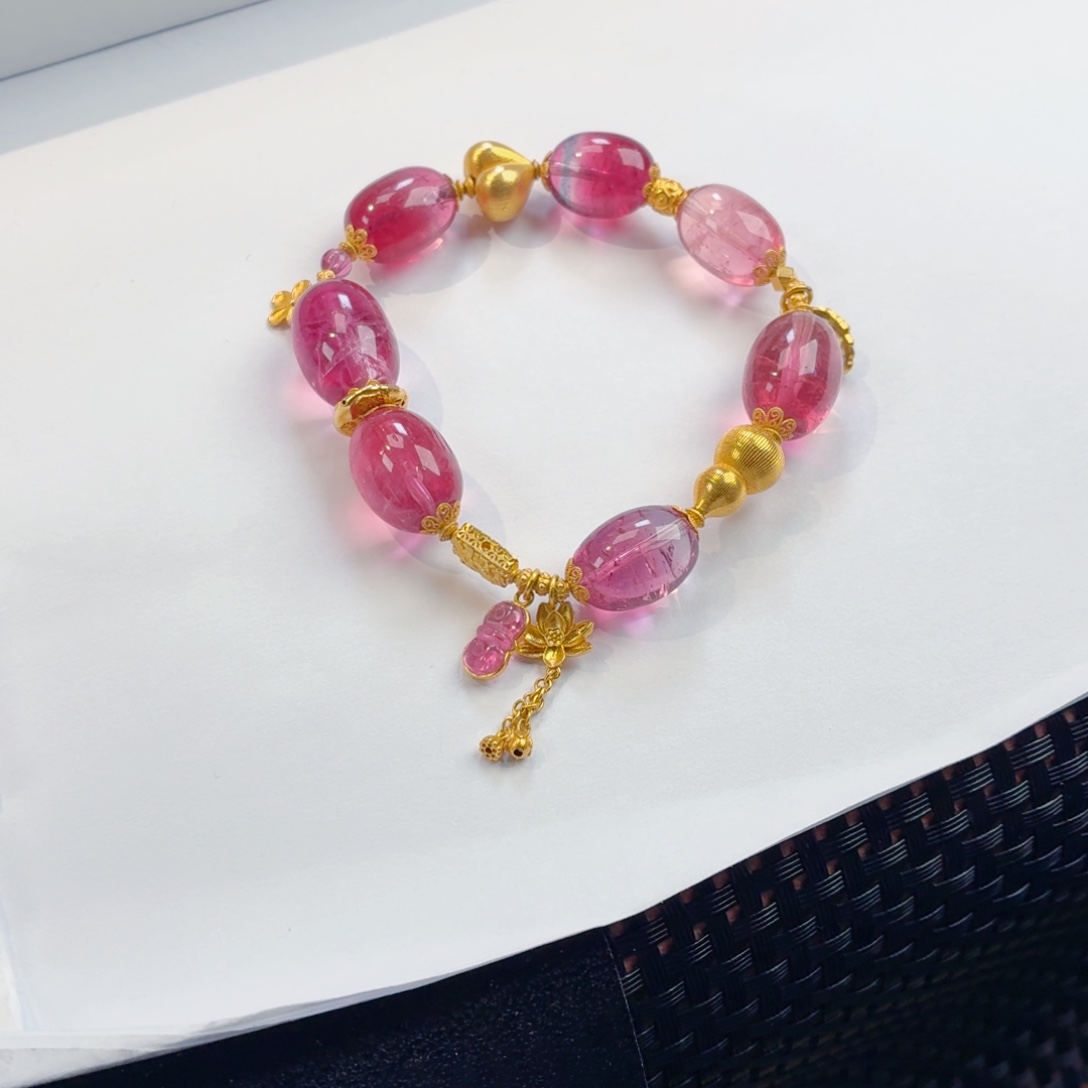 碧玺未镶嵌手链碧玺手链