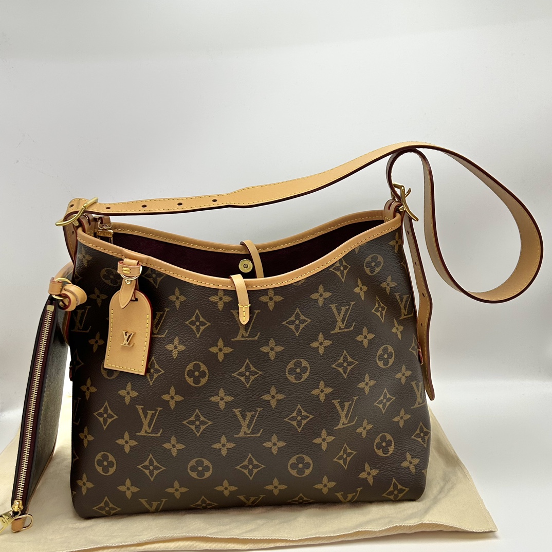 95新 LouisVuitton/路易威登 老花carryall小号子母单肩斜包82354