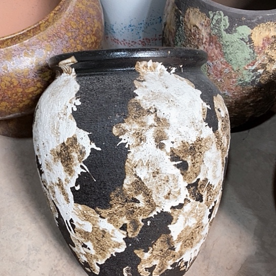 紫砂花盆口22高度33黑姹