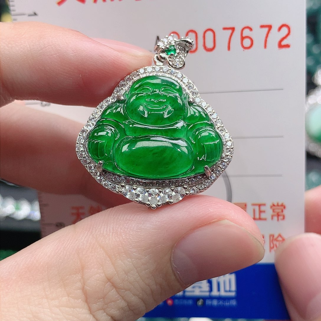 翡翠吊坠(不含链)银S925镶嵌