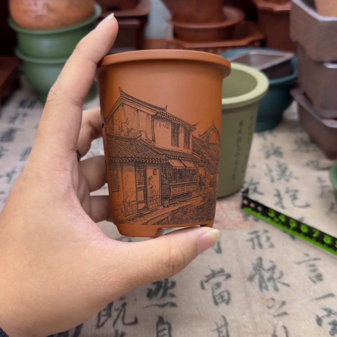 紫砂花盆宜兴紫砂正品6.5x9 