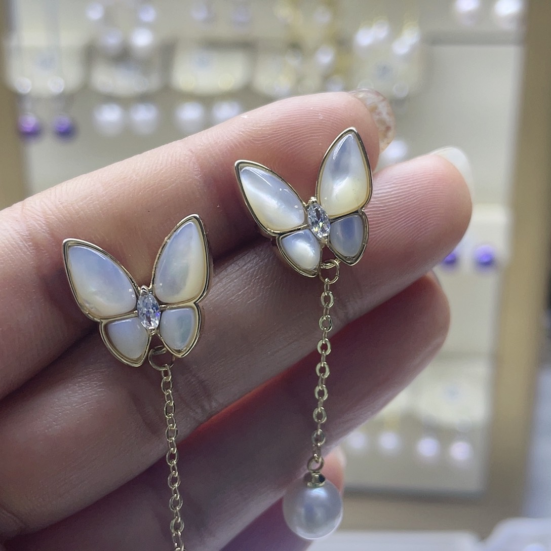 淡水珍珠耳饰银S925镶嵌