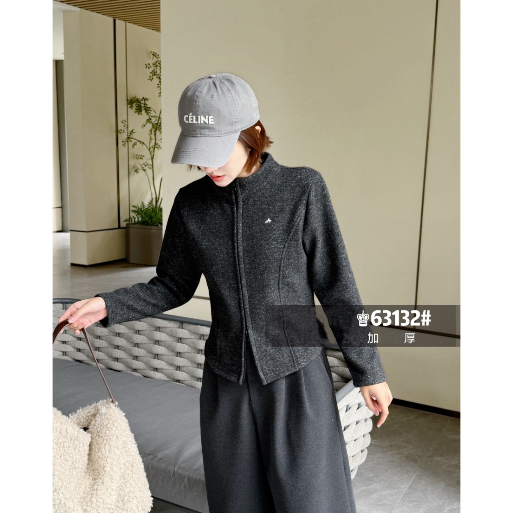 依63132拉链亮钻女士上衣