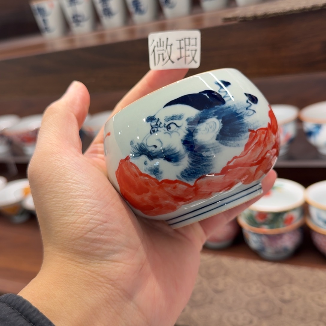 釉下手绘茶具微瑕
