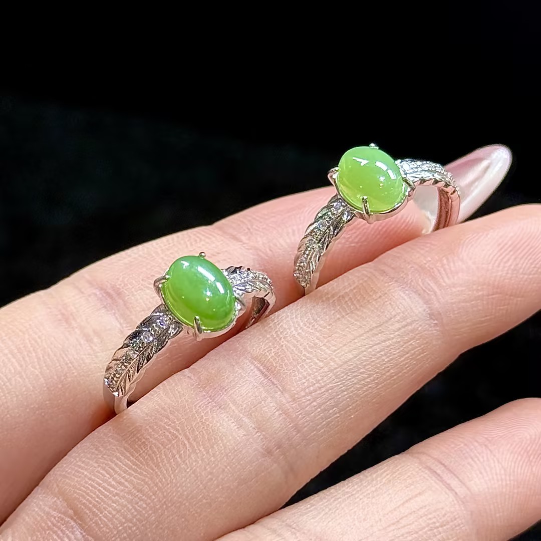 【CH】和田玉碧玉戒指（多样性发其一）