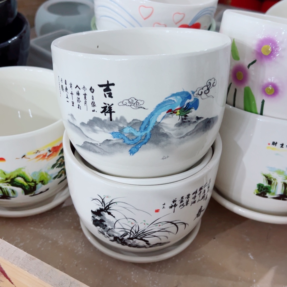 有孔，陶瓷花盆满10米包邮发货