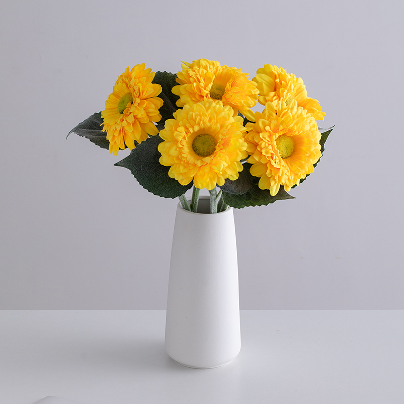 宿雨植绒向日葵仿真花假花绢花桌面装饰客厅太阳花插花摆件房间