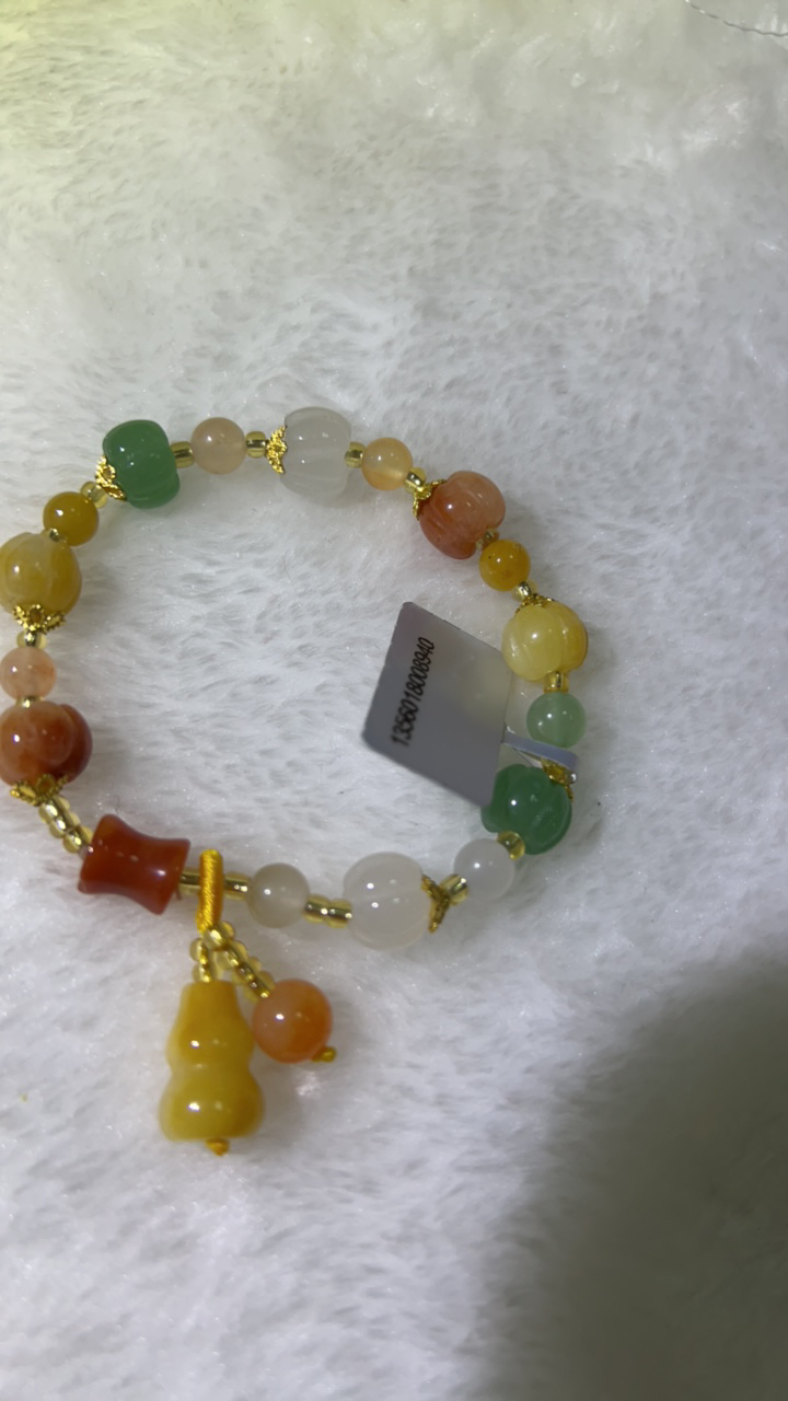 10m黄水晶金丝玉福瓜手链，时尚百搭有气质高端大气上档次