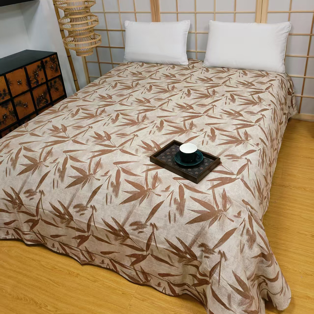 幕古(Mugu)棉麻提花双人床单245*250微瑕～A61