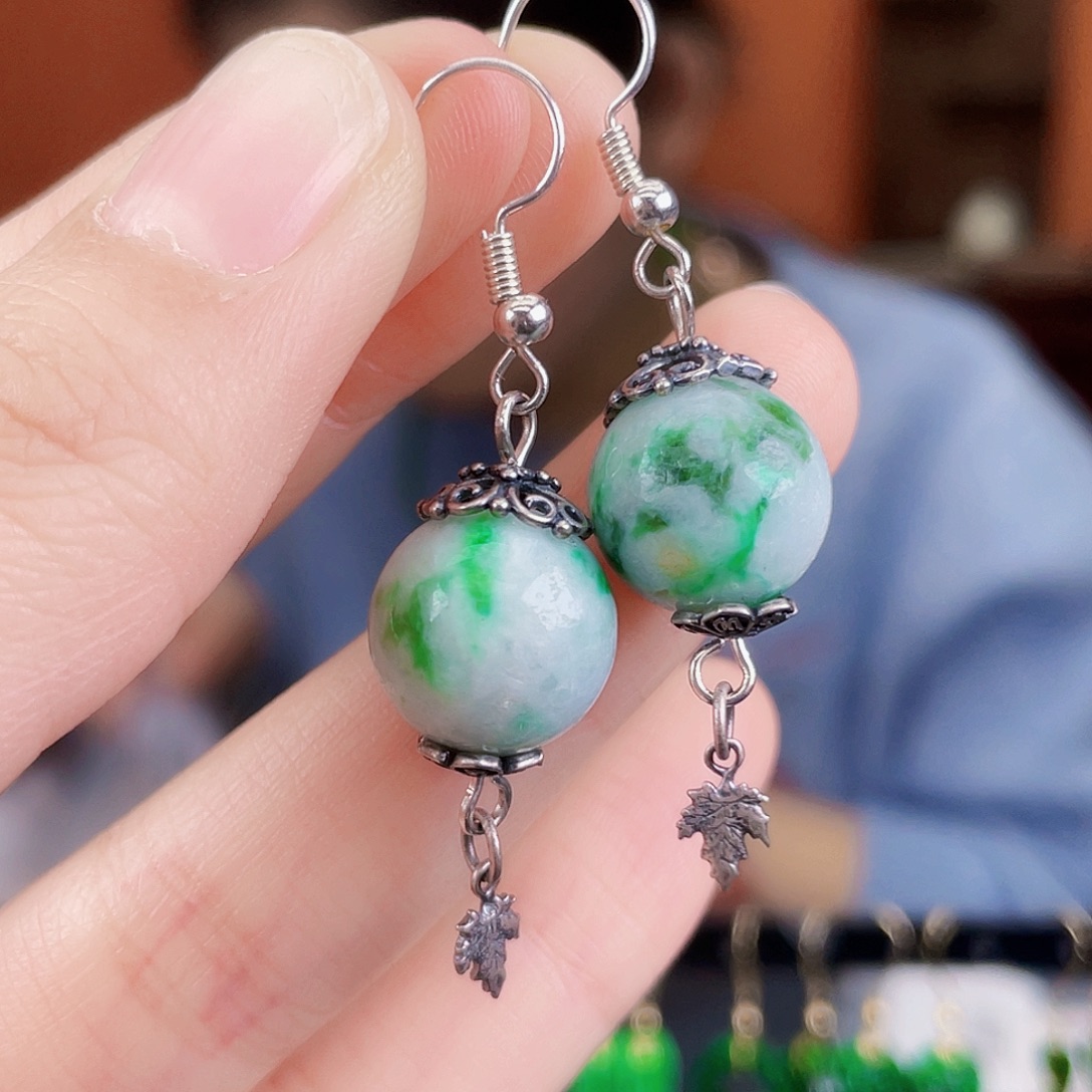 翡翠未镶嵌耳饰饰品