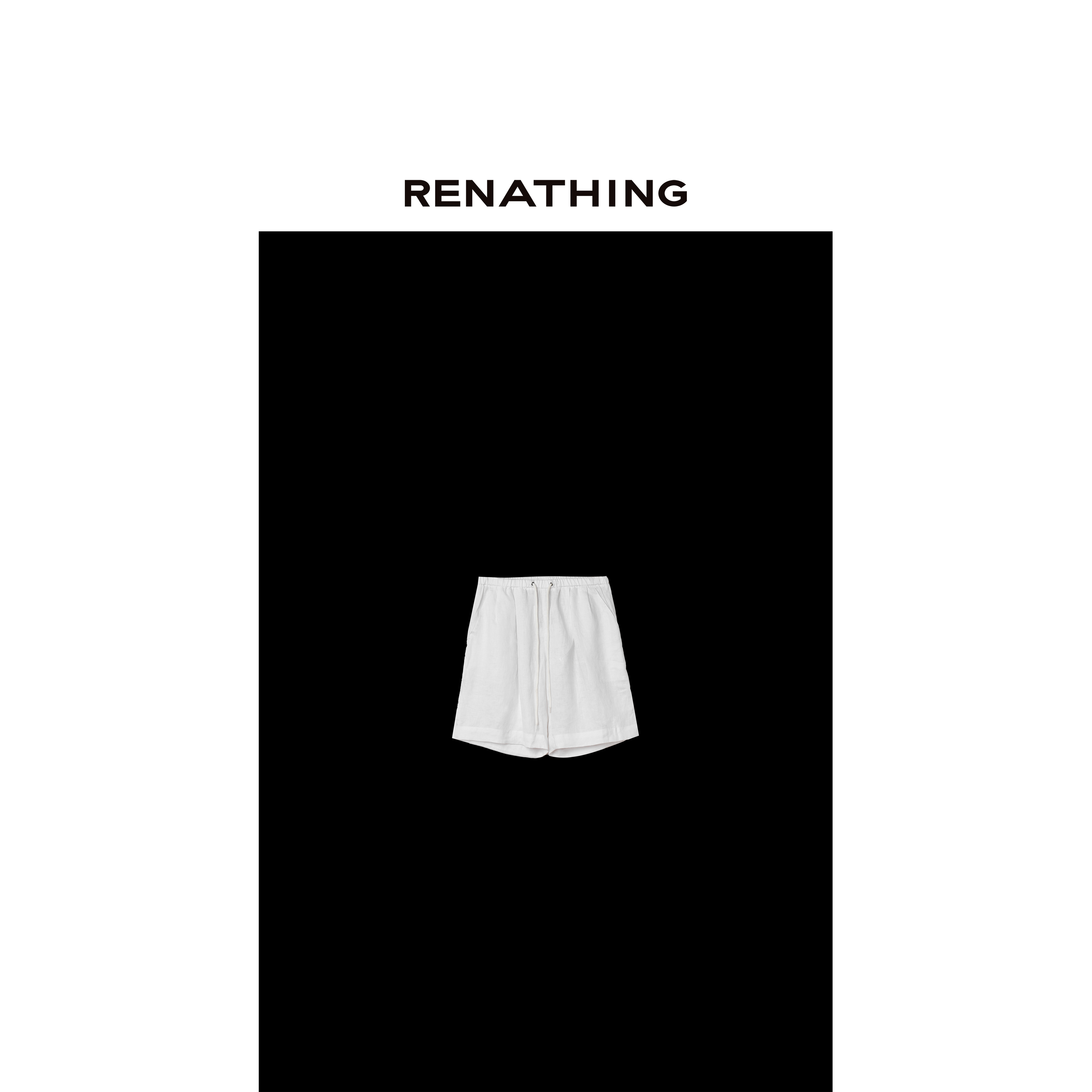 【RENATHING】舒适感系带松紧腰短裤