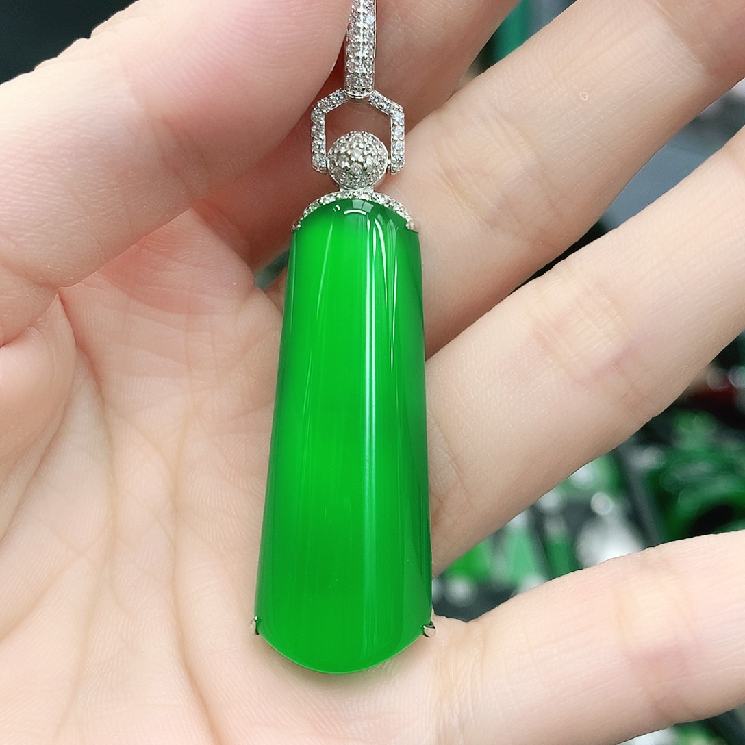 银S925镶嵌吊坠玛瑙/玉髓