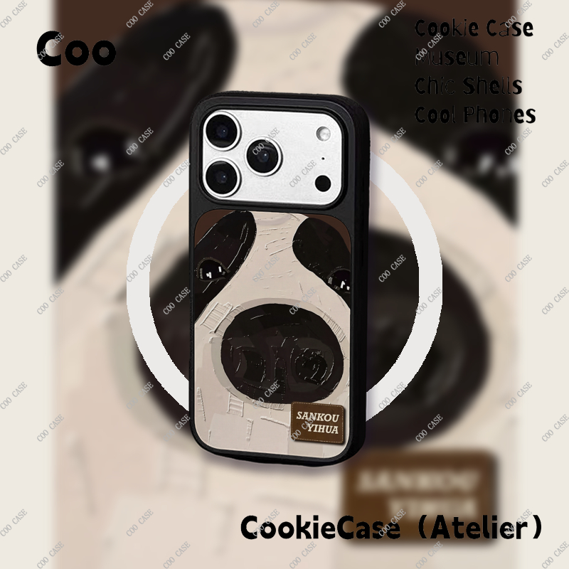 磁吸手机壳适用于苹果17p/16p萌犬的艺术特写现代镀膜碳纤纹壳