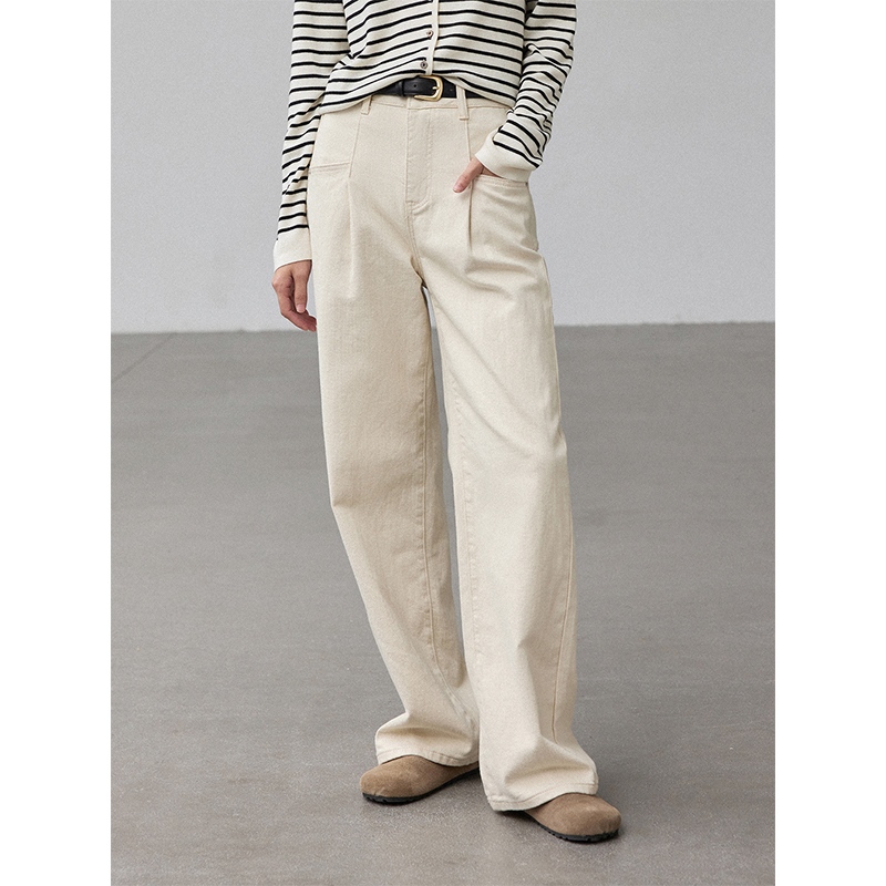 清仓【2309】复古高腰牛仔裤宽松显瘦百搭直筒休闲长裤