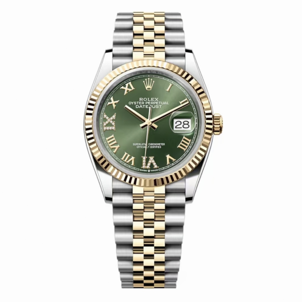 99新 Rolex/劳力士 24年全套/劳力士日志型126233绿萝/69钻刻