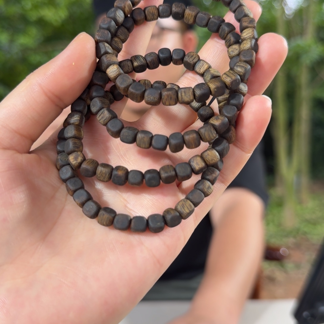 沉香碎屑沉香流油王方糖珠单圈 多样性发一