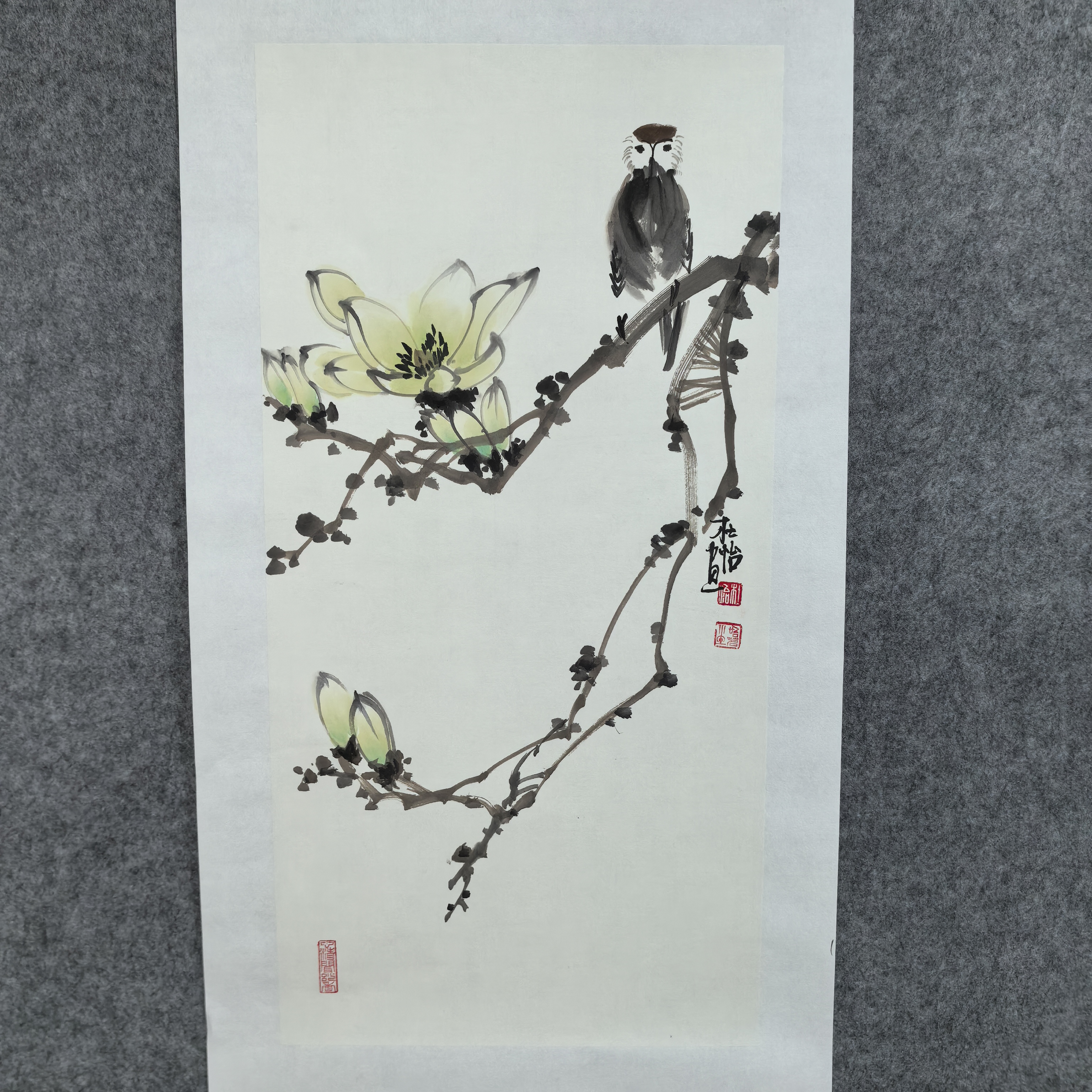 国画四尺四开竖幅秋韵系列不同构图68×34㎝（拍下备注号码）