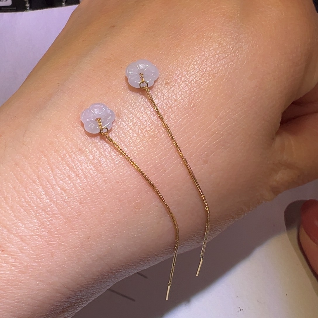 翡翠颈饰18K金镶嵌耳环