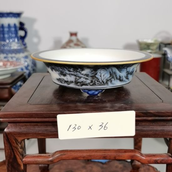 手工手绘釉盆大徳堂