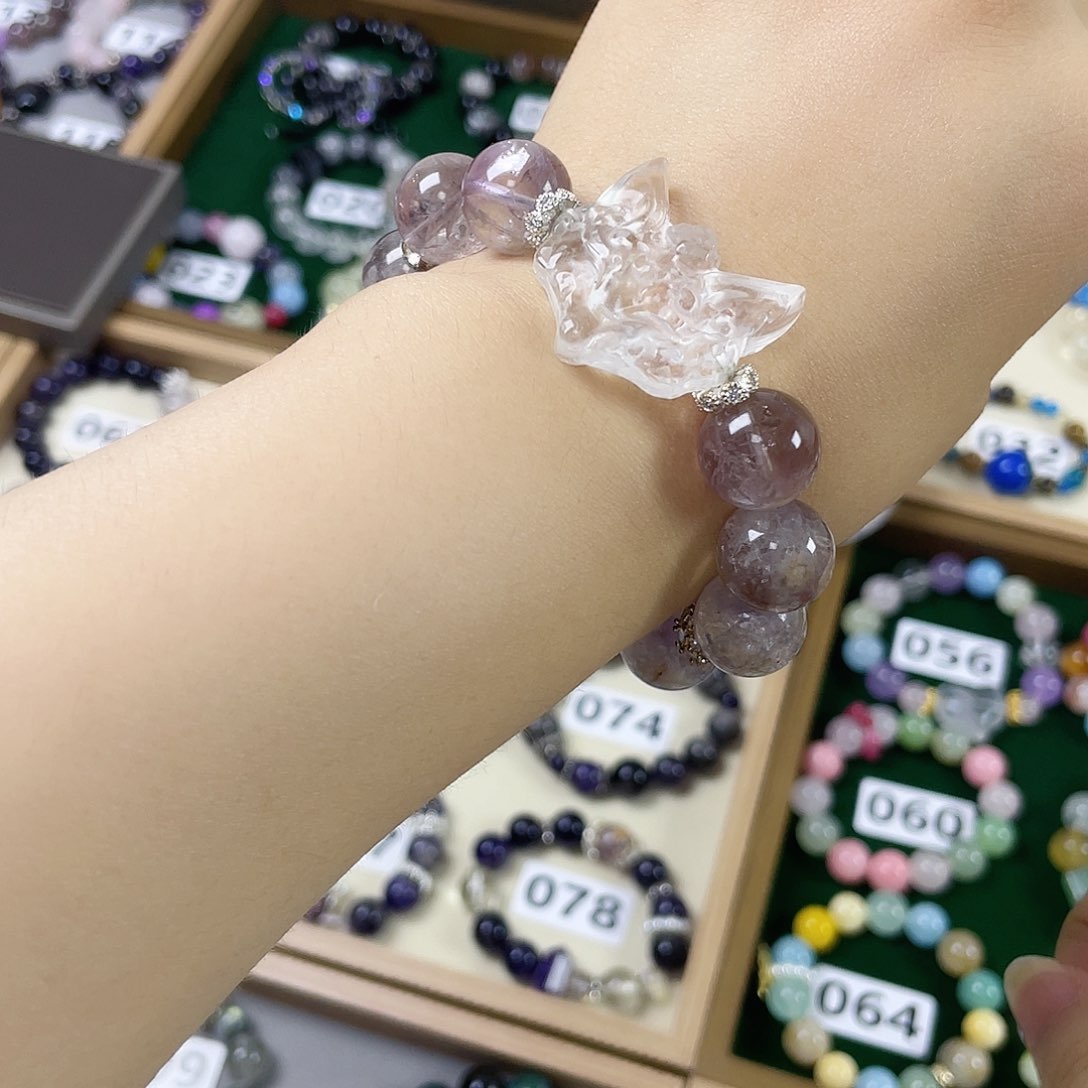 烟晶手链银S925镶嵌