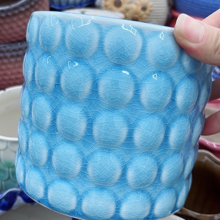 多肉绿植陶瓷花盆9.9包邮，有孔