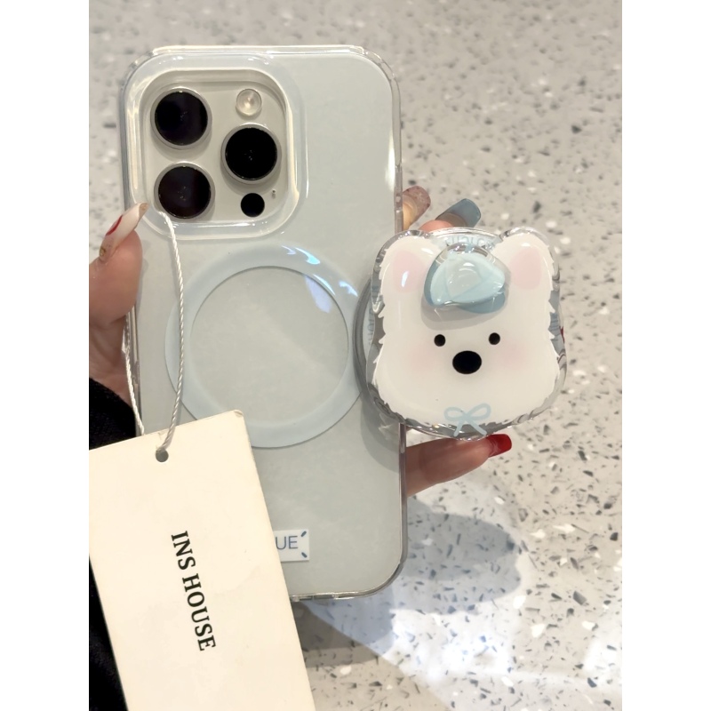 蓝帽西高地磁吸支架适用ihone17promax苹果15pro手机壳14新款13