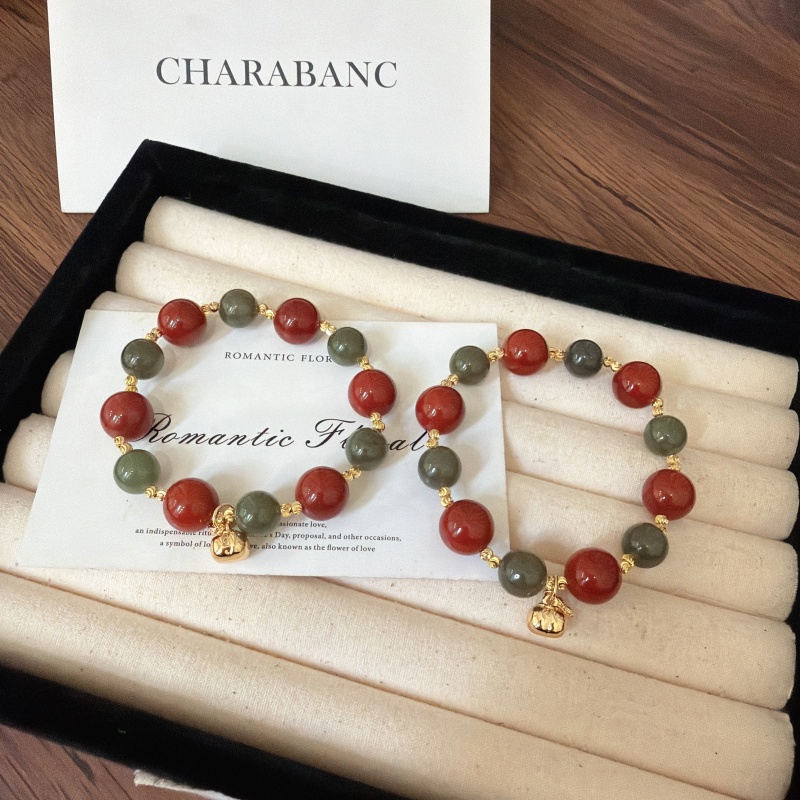 X2529红玛瑙和田玉手链高端轻奢手串多样性发一