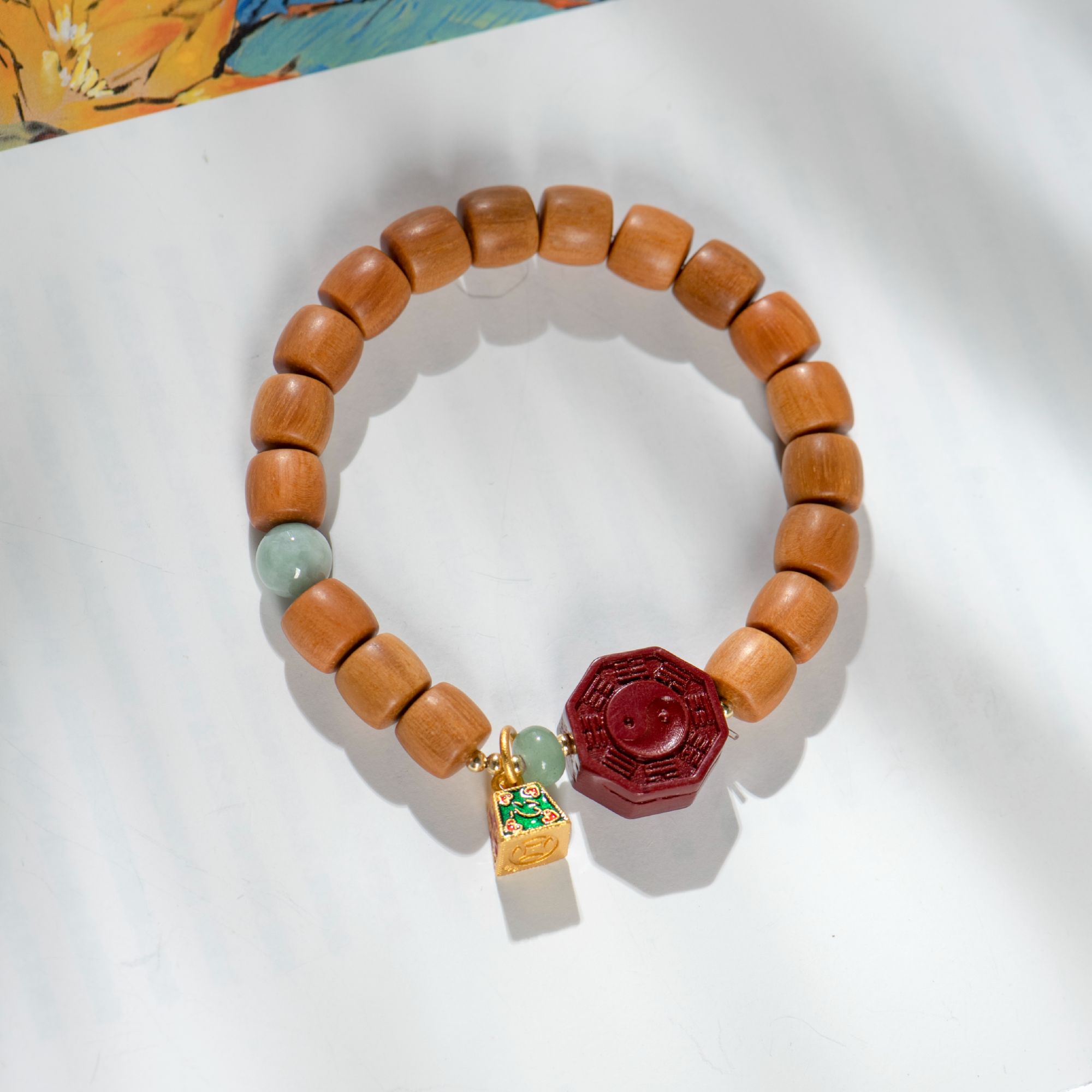 寻隐阁【称心如意】雅致白檀木带宝手串