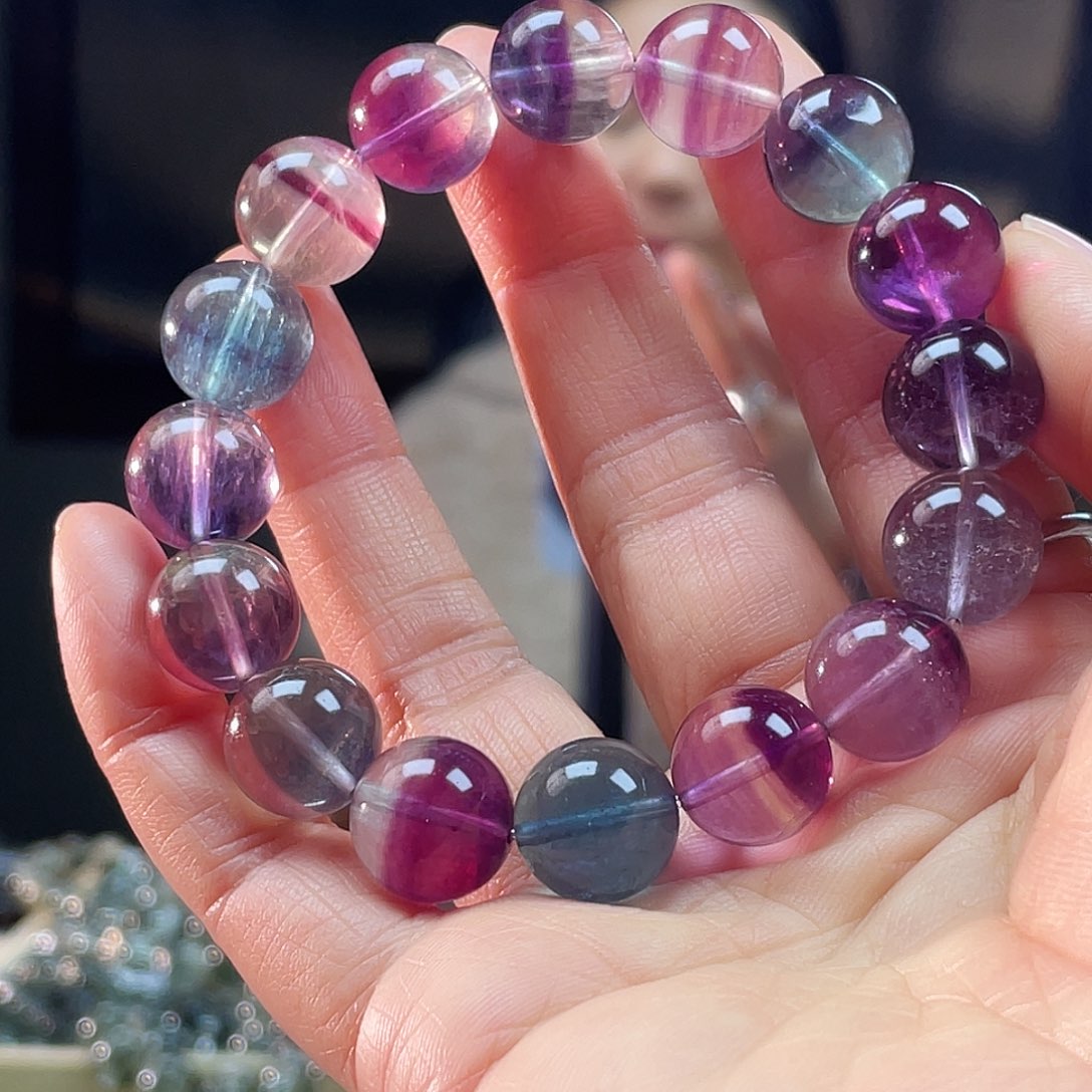 风***筝萤石未镶嵌手链彩色