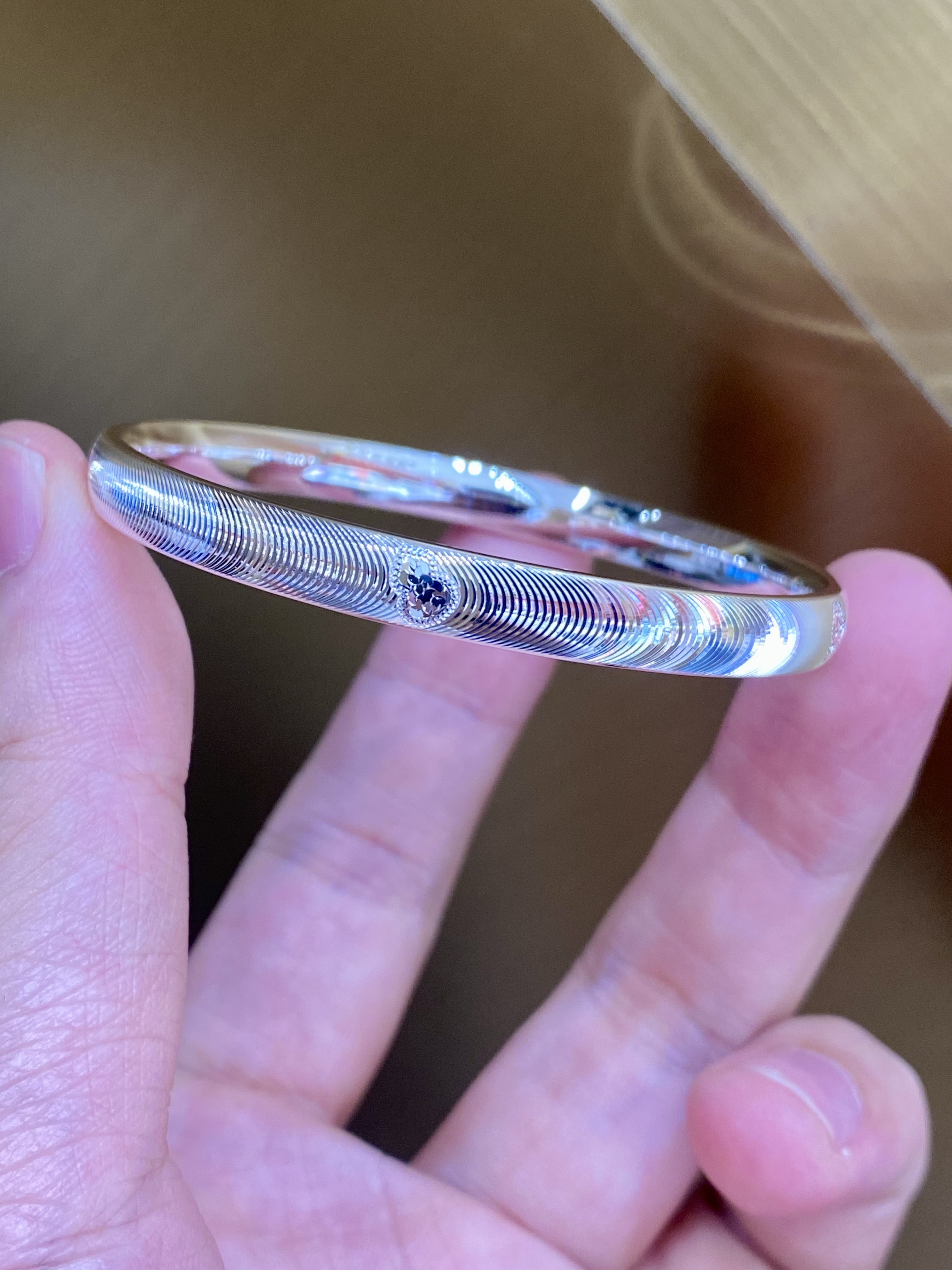 足银手镯 简约手工足银新款葫芦猫眼手镯亮面镯子实心新款爆闪