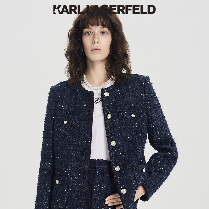 【官方】KARLLAGERFELD卡尔拉格斐小香风气质短外套上衣M26E1518