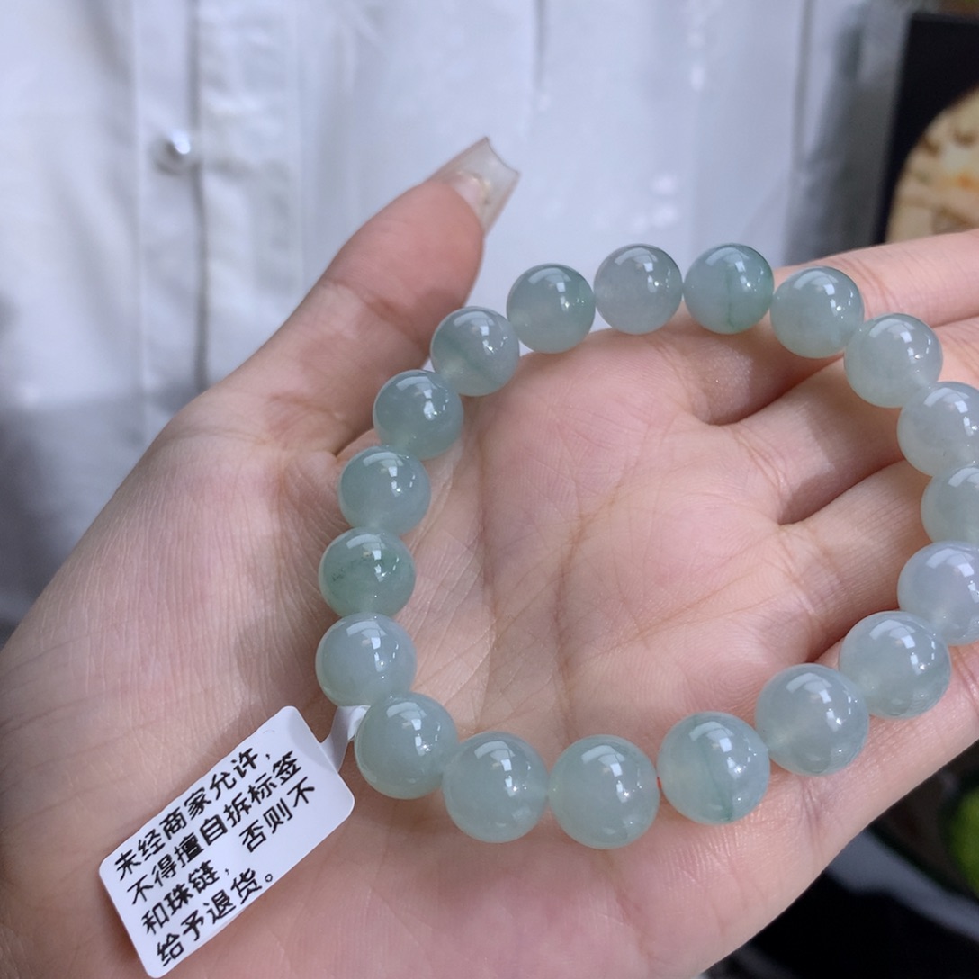 翡翠手链未镶嵌卡10冰胶晴底