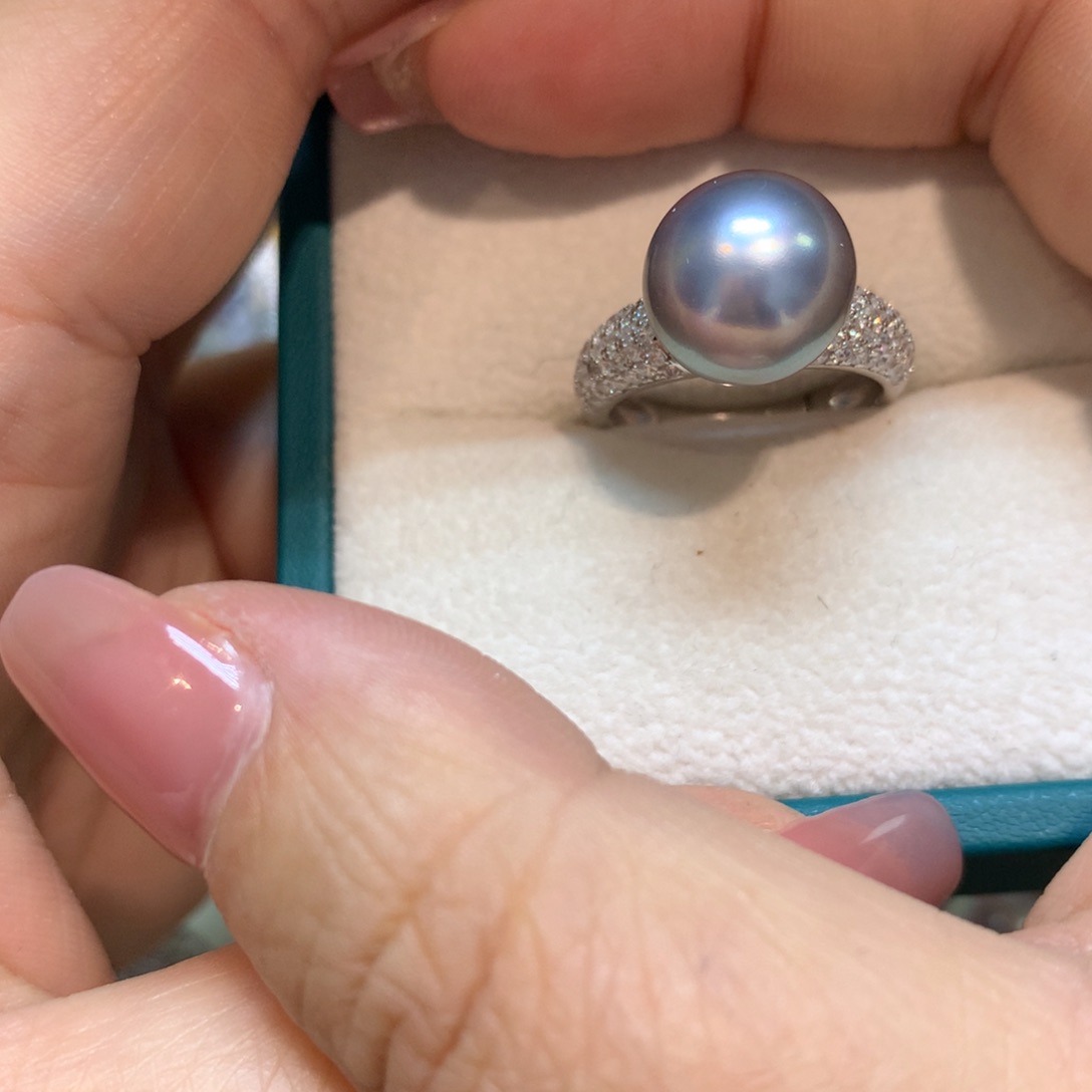 海水珍珠戒指银S925镶嵌