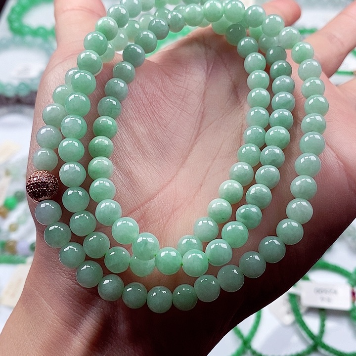 翡翠手链未镶嵌卡6+