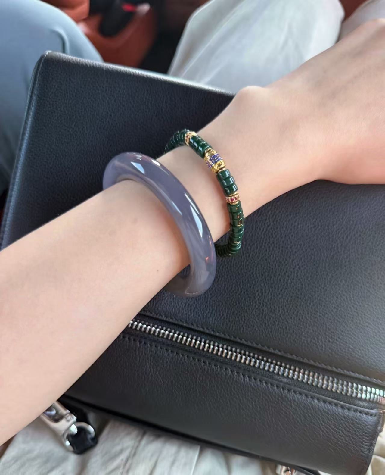 天然辰砂【不梵】精美手镯H-0888