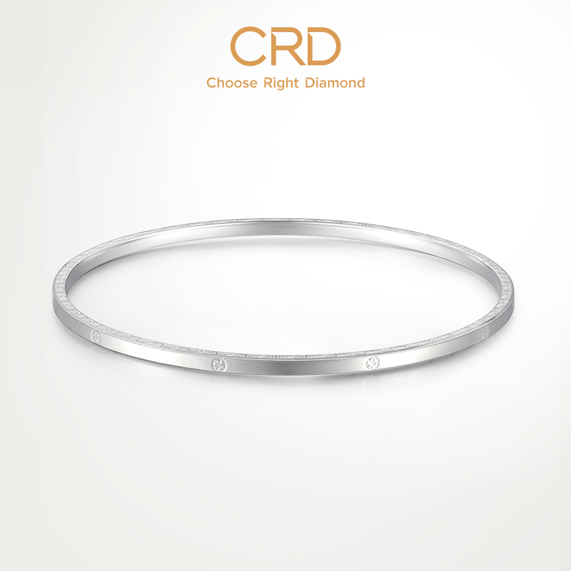 CRD克徕帝PT950铂金手镯简约白金女款圆镯素圈手镯送礼好物官方