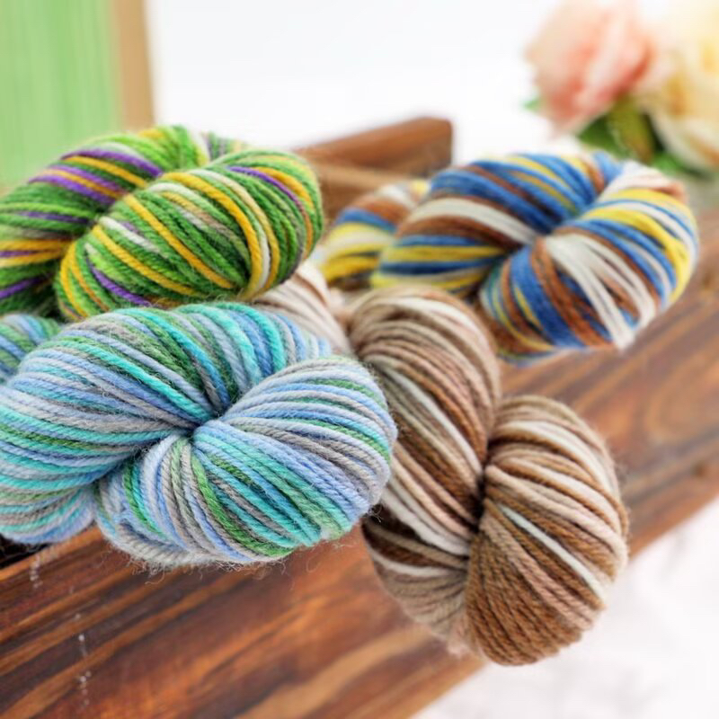 手染段染纯棉线毛线团可diy编织毛衣围巾宝宝帽子披肩绞线爱织梦