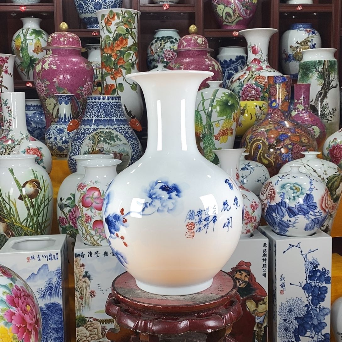 梦***翔陶摆件景德镇陶瓷青花赏瓶