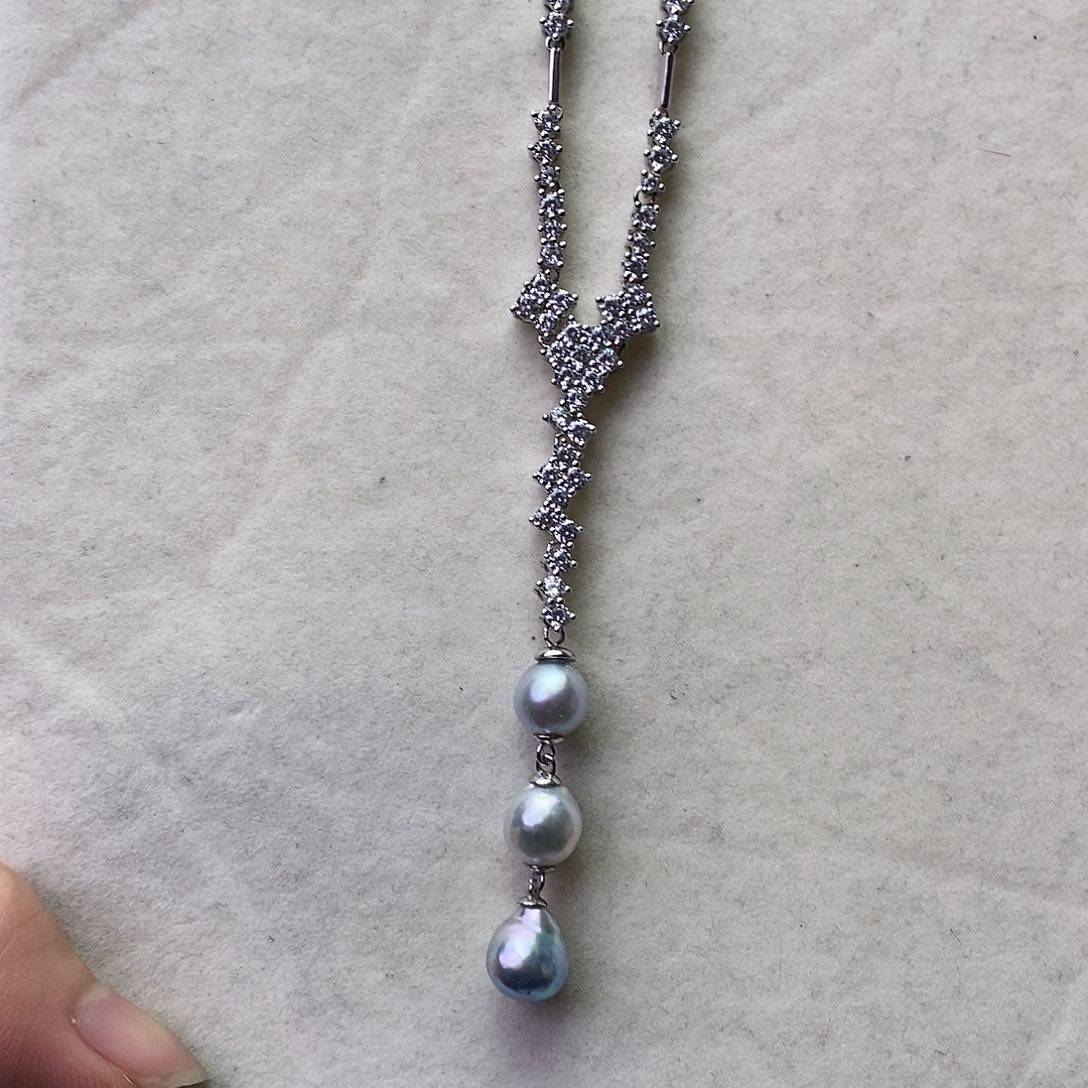 海水珍珠颈饰银S925镶嵌