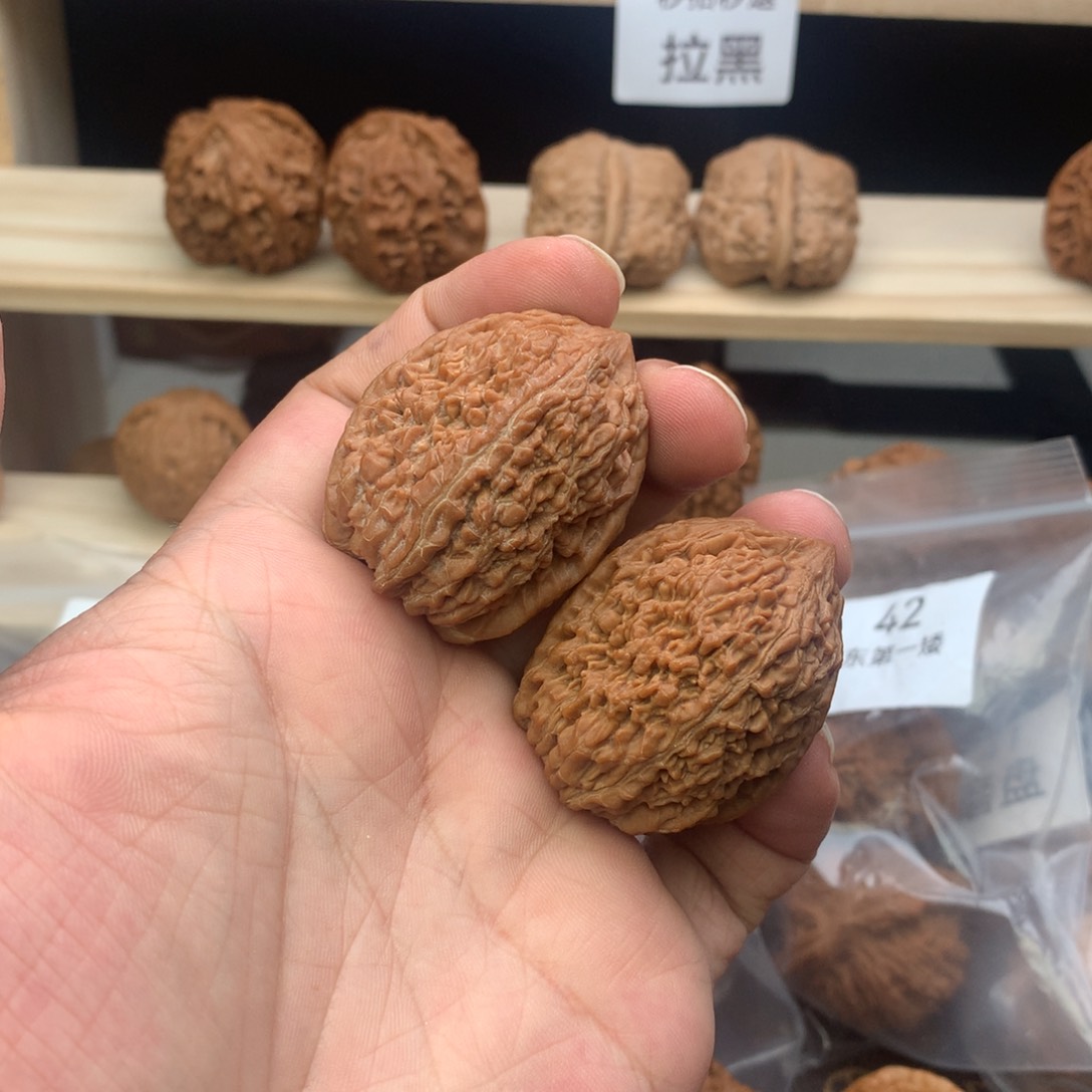 文玩核桃把件34尺全品无修大蒜头