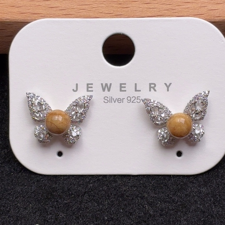 琥珀银S925镶嵌珠宝奇石7mm