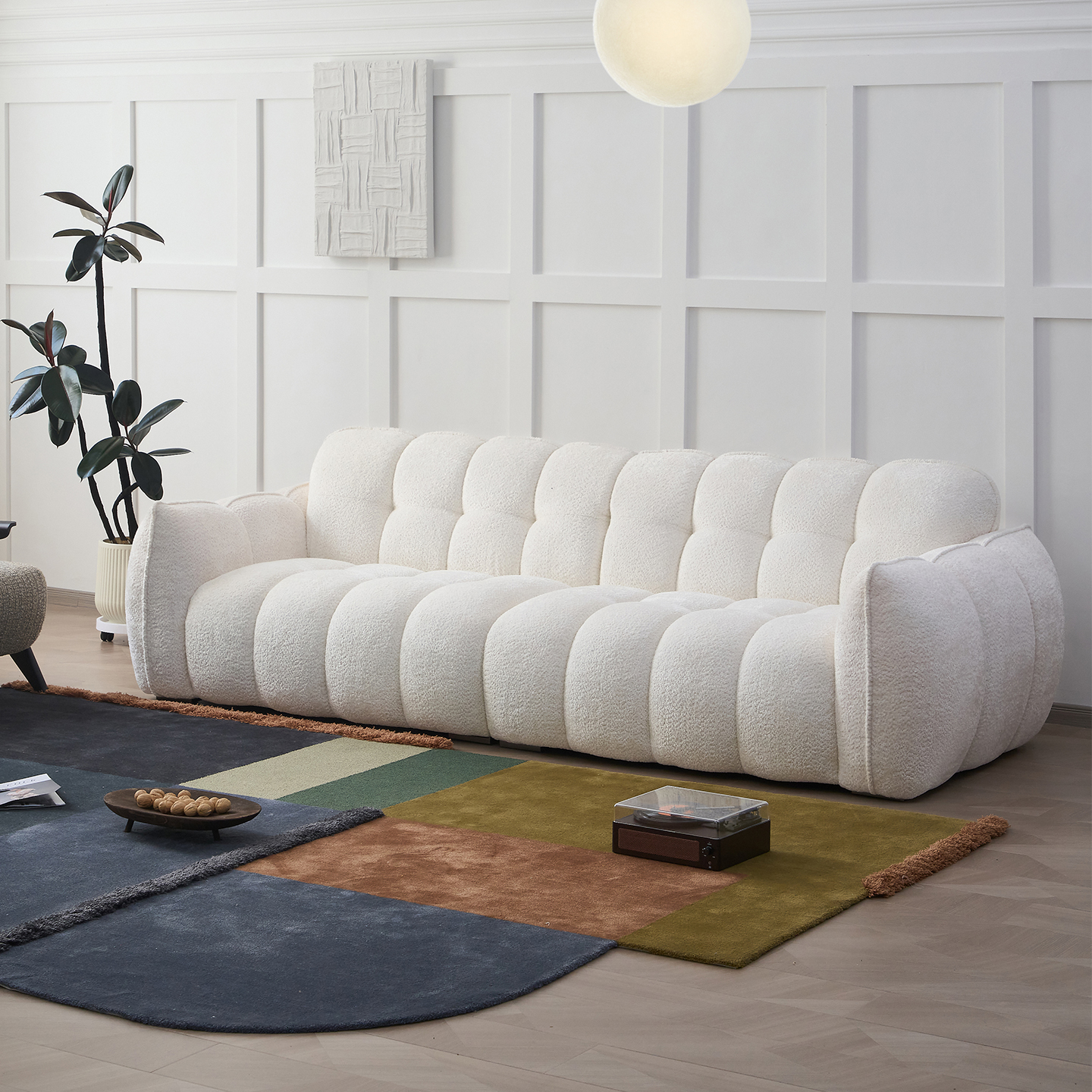 邦磊原创正版南瓜北欧奶油风现代简约法式复古直排布艺小户型沙发