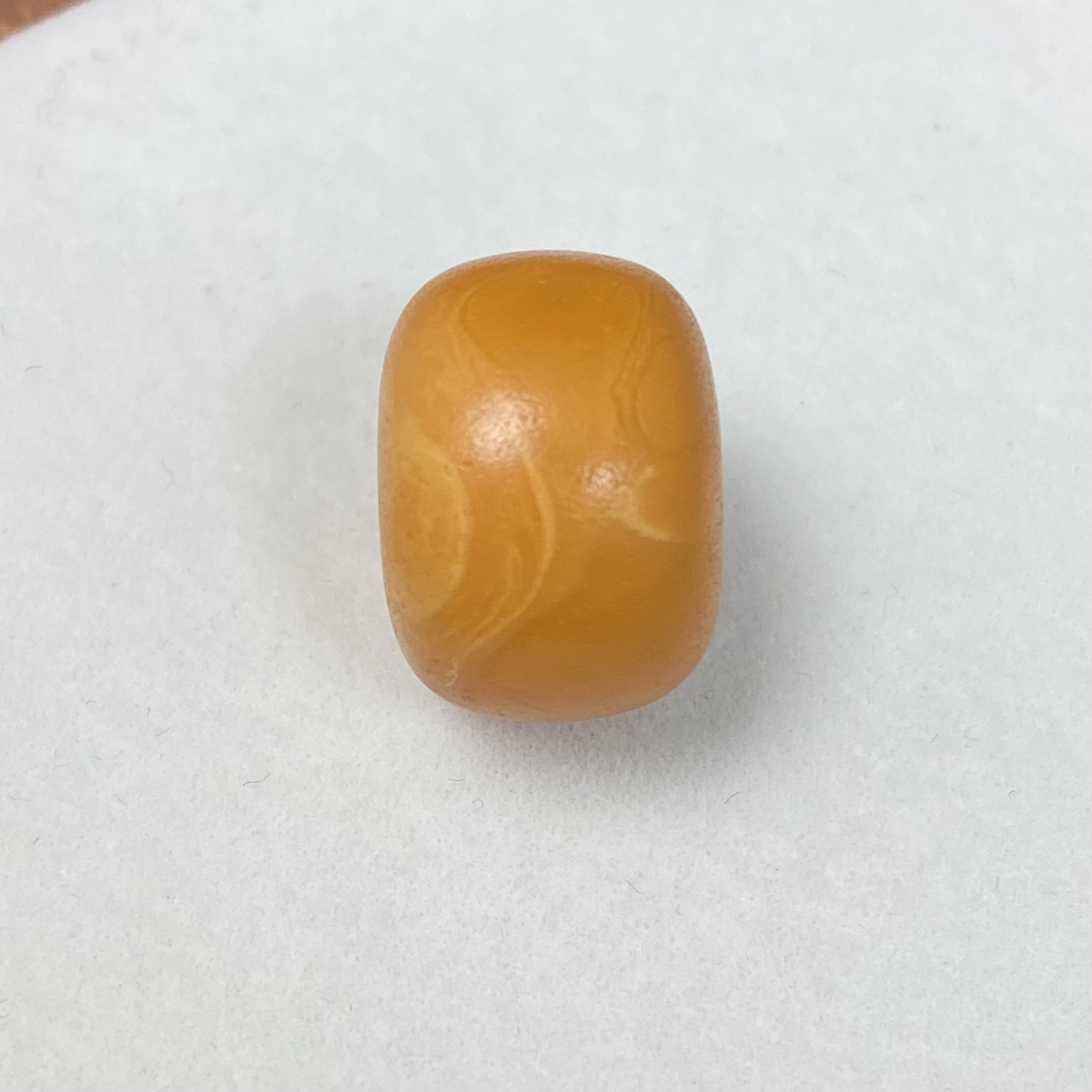 天然蜜蜡橘皮老蜡墩子单珠尺寸18.2×12.8mm文玩配珠配饰